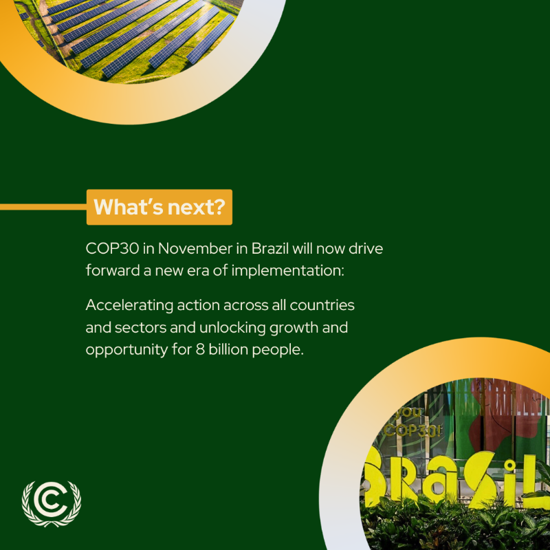UNFCCC's tweet photo. In 1992, the world gathered in Rio to create the UNFCCC—a commitment to tackle climate change together. 

#COP30 in Belém takes us back to Brazil, with the focus shifting to implementation at the scale and pace needed to protect people and planet. 

Swipe for a history of COPs 👉