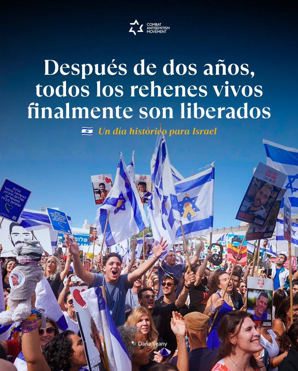 Después de dos años de dolor y oscuridad, todos los rehenes vivos han sido finalmente liberados del cautiverio de Hamás.

Un momento histórico.
Un momento de lágrimas.
Un momento que Israel nunca olvidará.

Por fin, libertad.