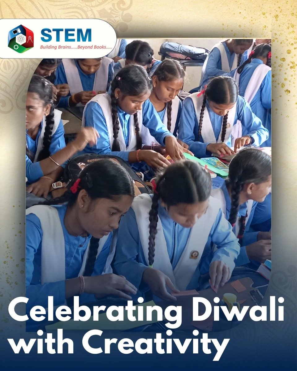 STEMLearning_IN's tweet image. Kandils of Creativity
At the Govt. HSS, Bhilai, students celebrated Diwali by making kandils in a STEM Learning session.
The activity-filled classrooms with festive joy and hands-on creativity.
#STEMLearning #STEMDIY #Diwali2025