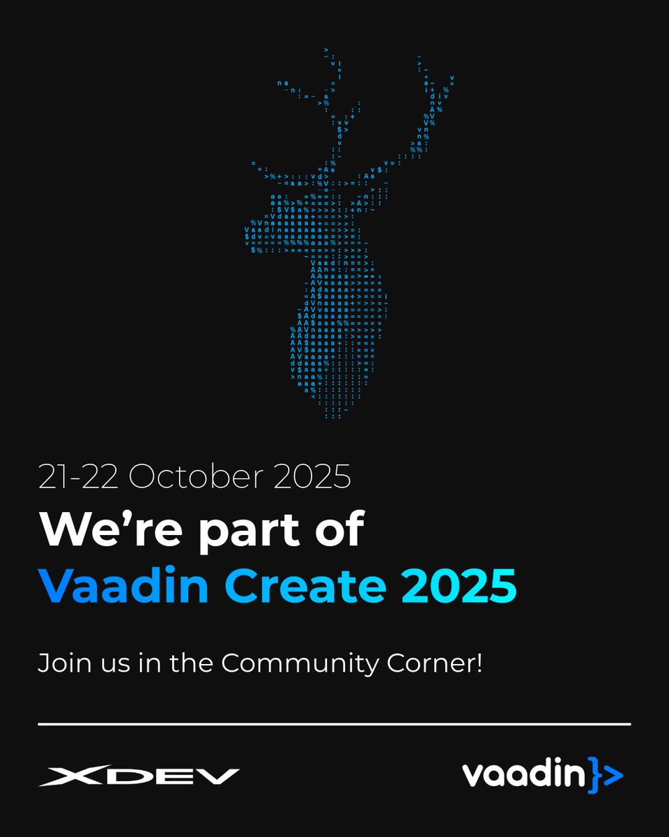 XDEVSoftware's tweet image. ☕️🦌 We’re heading to Vaadin Create 2025 in Frankfurt!
XDEV will moderate the Community Corner, showcasing open-source components and projects from the Vaadin community.
Let’s talk @vaadin, Java &amp;amp; app modernization! 👨‍💻

👉 vaadin.com/vaadin-create-…

#VaadinCreate #Vaadin