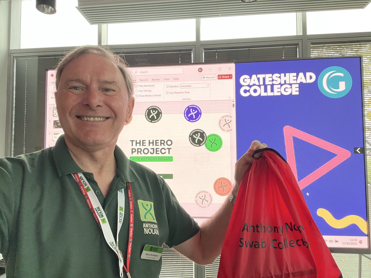 kevindickinson's tweet image. Fantastic response from the students @gatesheadcoll today.  Great to see the students engaged and eager to join the register.

Thanks especially to the student champions who are keeping the discussion going with their peers.

@AnthonyNolan #UrgentBoneMarrowForAbbie 
#HeroProject