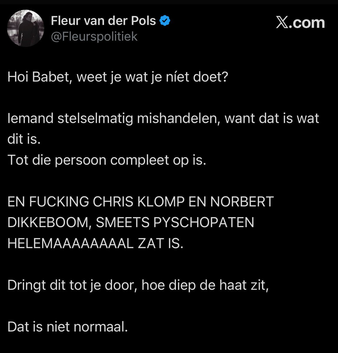 Met kanker schelden: FvdP het er RECHT op, zelfs als een overlever haar erop aanspreekt. Egoïstisch gebrek aan empathie en fatsoen.
