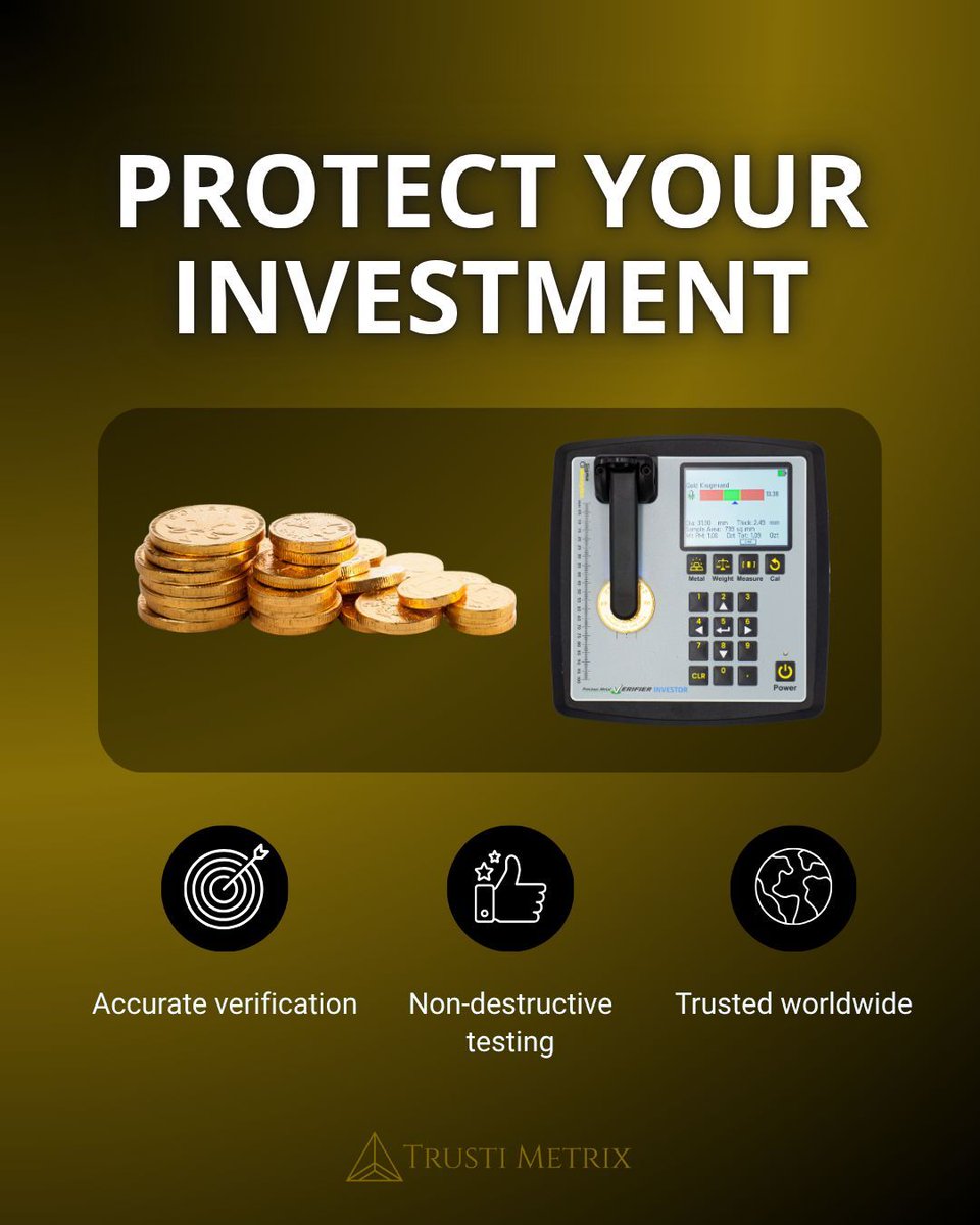 trustimetrix's tweet image. Your metals are valuable - make sure they’re genuine.

Sigma Metalytics devices provide accurate, non-destructive verification trusted by collectors, dealers, and vaults worldwide.
Because peace of mind is worth protecting.

#TrustiMetrix #SigmaMetalytics #SafeAccurateTrusted
