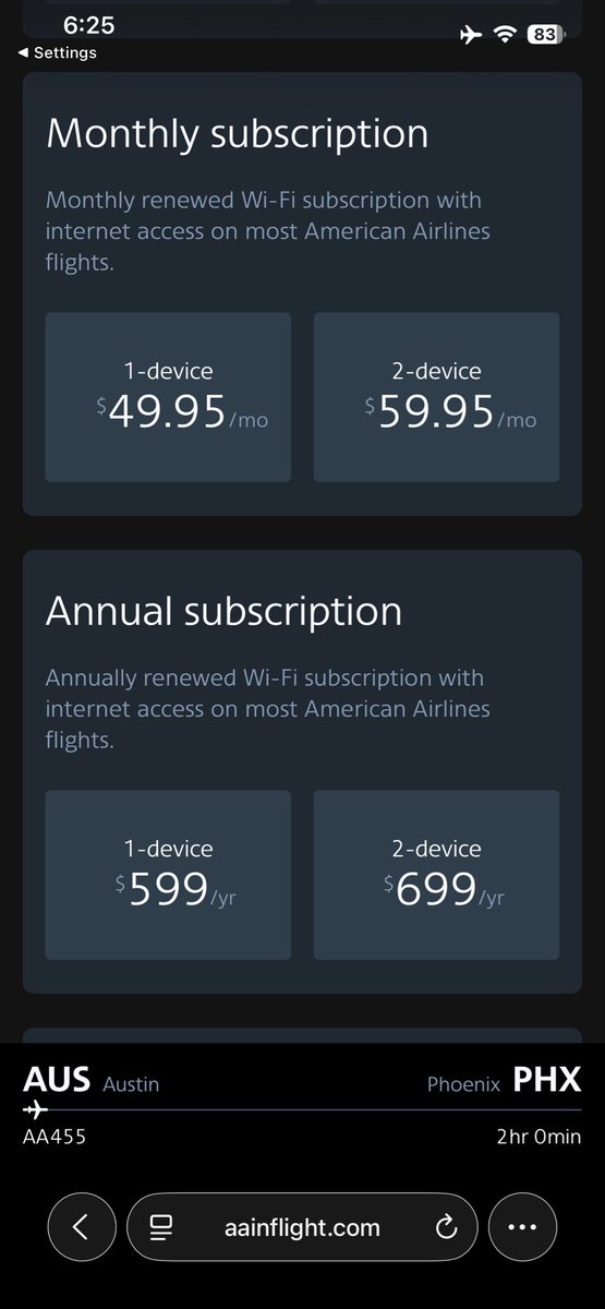 prv8networkfx's tweet image. Not sure why all airlines have anyone but @Starlink for there inflight connectivity.
It is just a better service. I canโt even run a Speedtest to show the comparison.