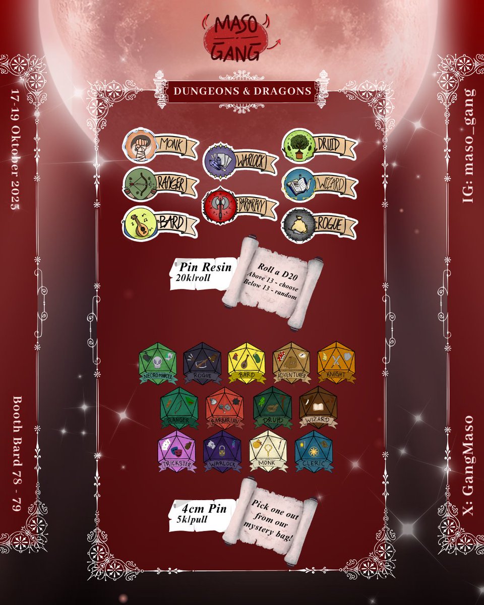 GangMaso's tweet photo. (2/3)

#ArcaneAlley #ArcaneAlley2025 #FantasyBazaar #HalloweenMarket #SupportLocal #hamilton #HarryPotter #dungeonsanddragons #DnD #epicthemusical #baldursgate3 #castlevania #wednesday #rpghorror #kpopdemonhunter #narnia #livecommision https://t.co/kRHBMUbz5J