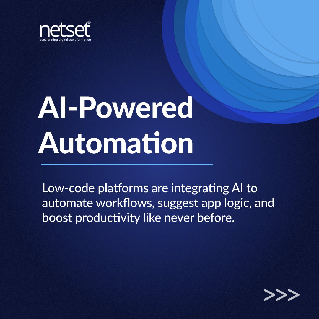 NetSet_Software's tweet image. 🚀 Low-code = high impact!
From AI automation to empowering non-tech creators — this quarter’s trends are changing how apps are built.
👇 Check out our carousel: Top 3 Low-Code Trends to Watch!
#netsetsoftware #lowcodedevelopment #TechTrends #DigitalTransformation