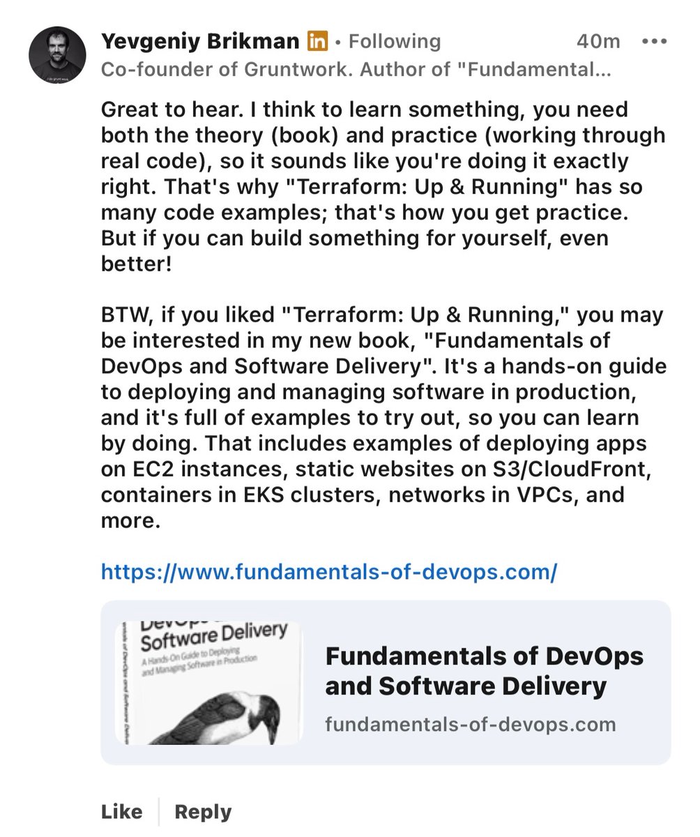 _tea_anna's tweet photo. worked on a project off his book, posted on LinkedIn and he commented #veryhyped https://t.co/lDmGX1Q1kE