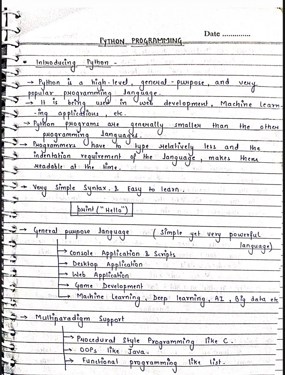 mycareersfeed's tweet image. Everything you need to learn Python 🧠🐍

t.me/MyCareerFeeds/…

React for more ❤️