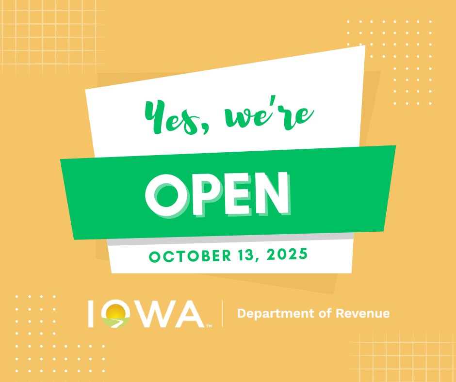 IowaRevenue's tweet image. The second Monday in October is a federal holiday, however our state offices are open! #openforbusiness #openfortheholiday #iowadepartmentrevenue