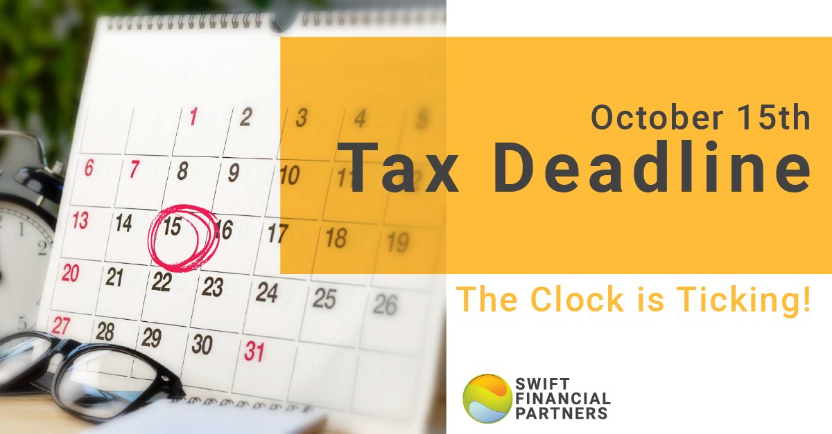 swiftfp's tweet image. Extended? Your clients’ 2024 tax returns are due Oct 15 — don’t risk late-filing penalties. ⏰ Stay ahead with support from Swift Financial Partners. #TaxDeadline #IRS #TaxPros #SwiftFP #Efile #taxnews #headsup