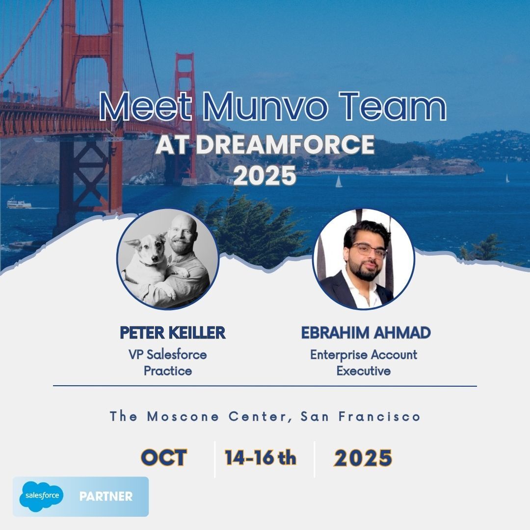 munvomarketing's tweet image. The wait is almost over — #Dreamforce2025 starts tomorrow!
Our team — Peter Keiller & Ebrahim Ahmad — will be in San Francisco to discuss #AI, #DataCloud, and the future of #CRM.
Attending too? Let’s connect and chat strategy 👉 hubs.li/Q03LDC2l0