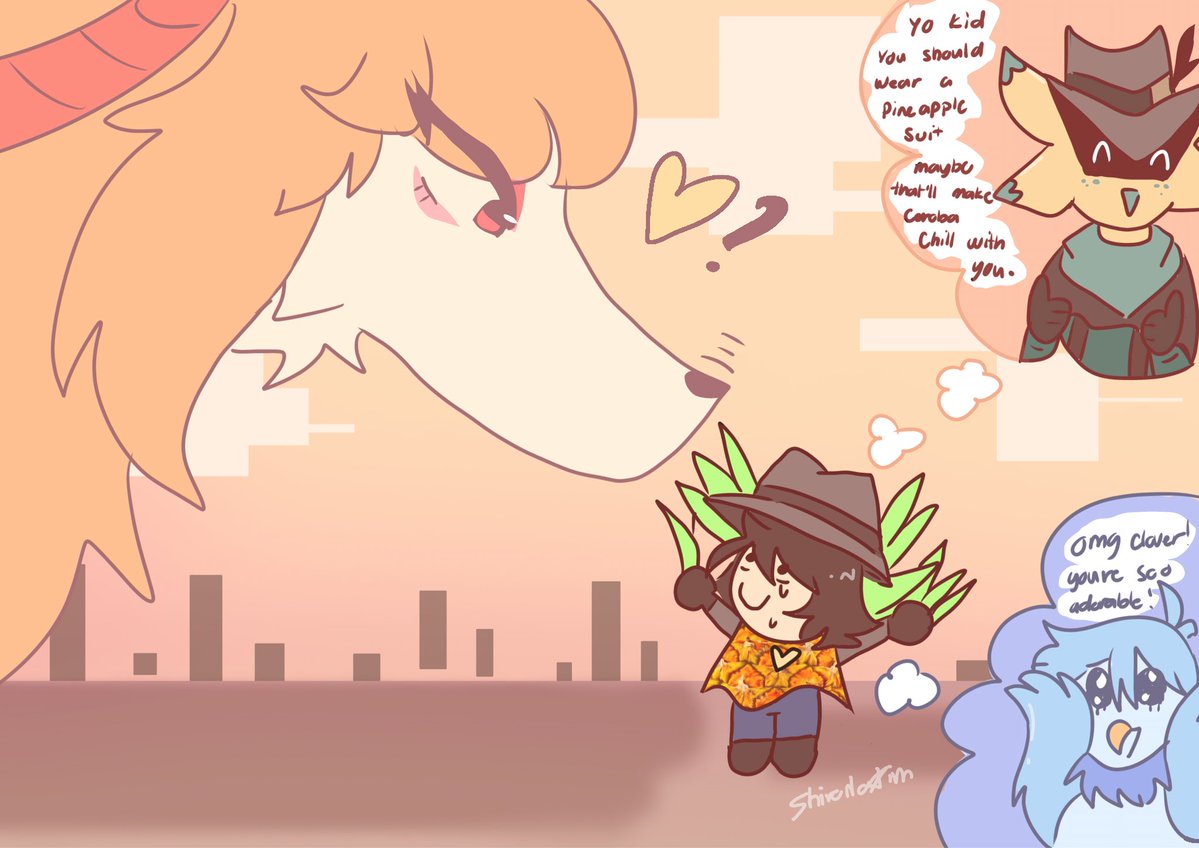 ShiroNoAim's tweet image. pineapple situation 🍍
#uty #undertaleyellow #clover #starlo #martlet #ceroba #undertaleyellowfanart
