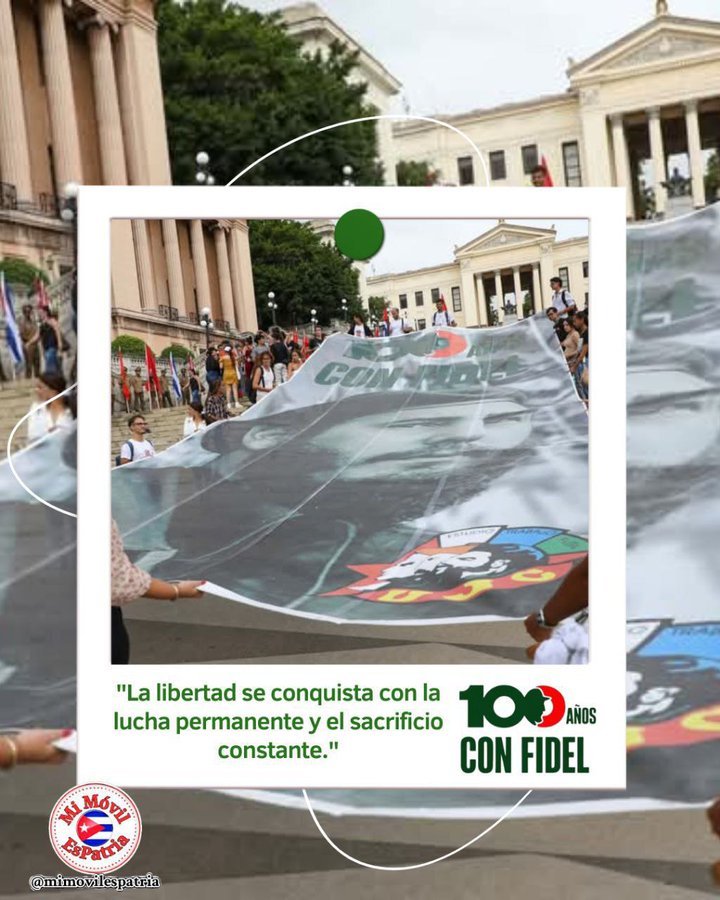 Porque lo que no pueden perdonarnos los imperialistas es que estemos aquí, lo que no pueden perdonarnos los imperialistas es la dignidad, la entereza, el valor, la firmeza ideológica... y el espíritu revolucionario del pueblo de Cuba".
#100AñosConFidel