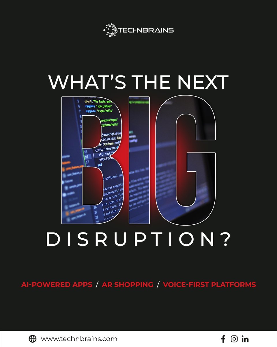 technbrains's tweet image. Every disruption starts with a question and this one might shape the decade.
AI-driven personalization?
AR-powered retail?
Voice-first experiences?
Tell us your pick 👇
#AI #AR #US