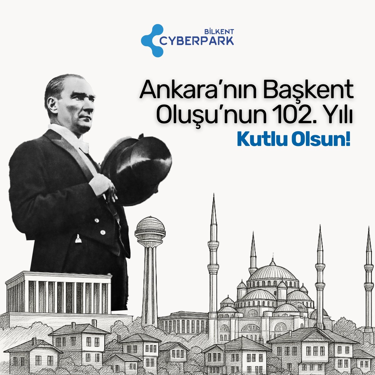 Bağımsızlık aşkıyla verdiğimiz Milli Mücadelemizin merkezi Ankara'nın Başkent oluşunun 102. yıl dönümü kutlu olsun.

Başta Gazi Mustafa Kemal Atatürk ve silah arkadaşları olmak üzere tüm kahramanlarımızı saygı, rahmet ve minnetle anıyoruz.