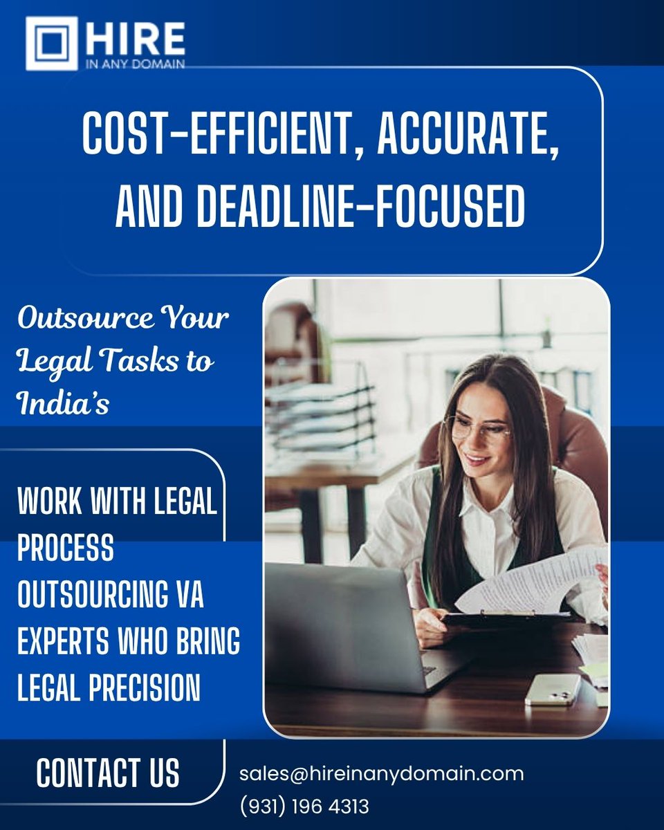 hireinanydomain's tweet image. Expert legal support at global standards!
 📩 sales@hireinanydomain.com | 🌐 hireinanydomain.com
Visit: hireinanydomain.com/hire-virtual-a…
#LegalProcessOutsourcing #LPOExpertsIndia #HireLegalVA #HireVirtualAssistantIndia #LegalSupportIndia #HireVirtualEmployeeIndia #HireLPOExperts