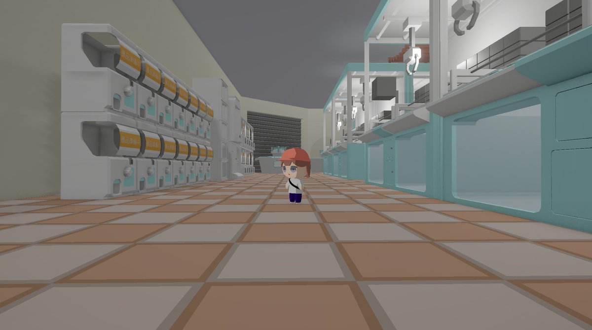 WayasiFactory's tweet image. 狭めにマップを作り直してみた
ついでにガチャガチャも追加
#ゲーム制作　#Unity