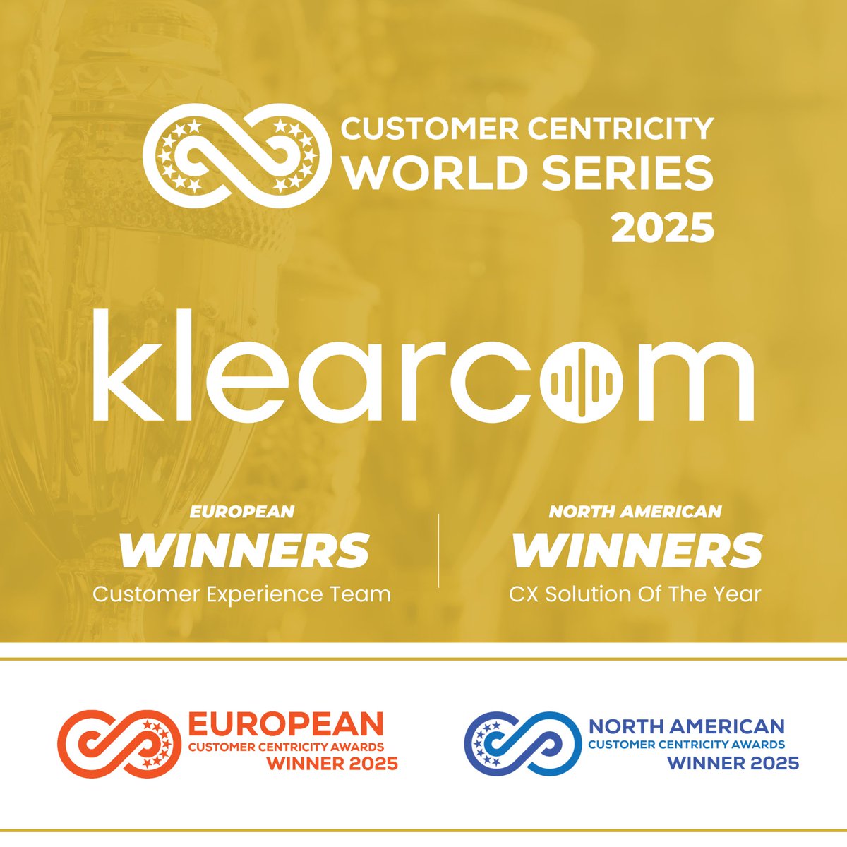 KlearcomTech's tweet image. We’re proud to announce that Klearcom has won two major awards at the 6th Annual Customer Centricity World Series! See more here: hubs.ly/Q03NdJT40
🏆 CX Solution of the Year – North America
🌍 Best Customer Experience Team – Europe
#CustomerExperience Klearcom