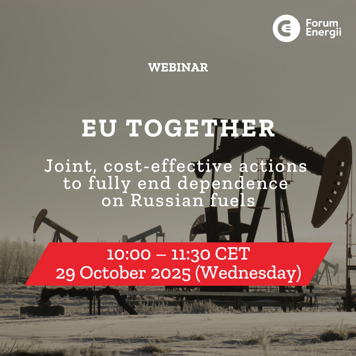 #Webinar I Russia’s invasion of Ukraine showed how energy can be a political weapon. The EU has cut dependence on Russian fuels, but the journey isn’t over. 

On 29 October we’ll discuss energy security, REPowerEU, resilience &amp; solidarity.

👉 Register:  forumenergii.clickmeeting.com/eu-together-jo…