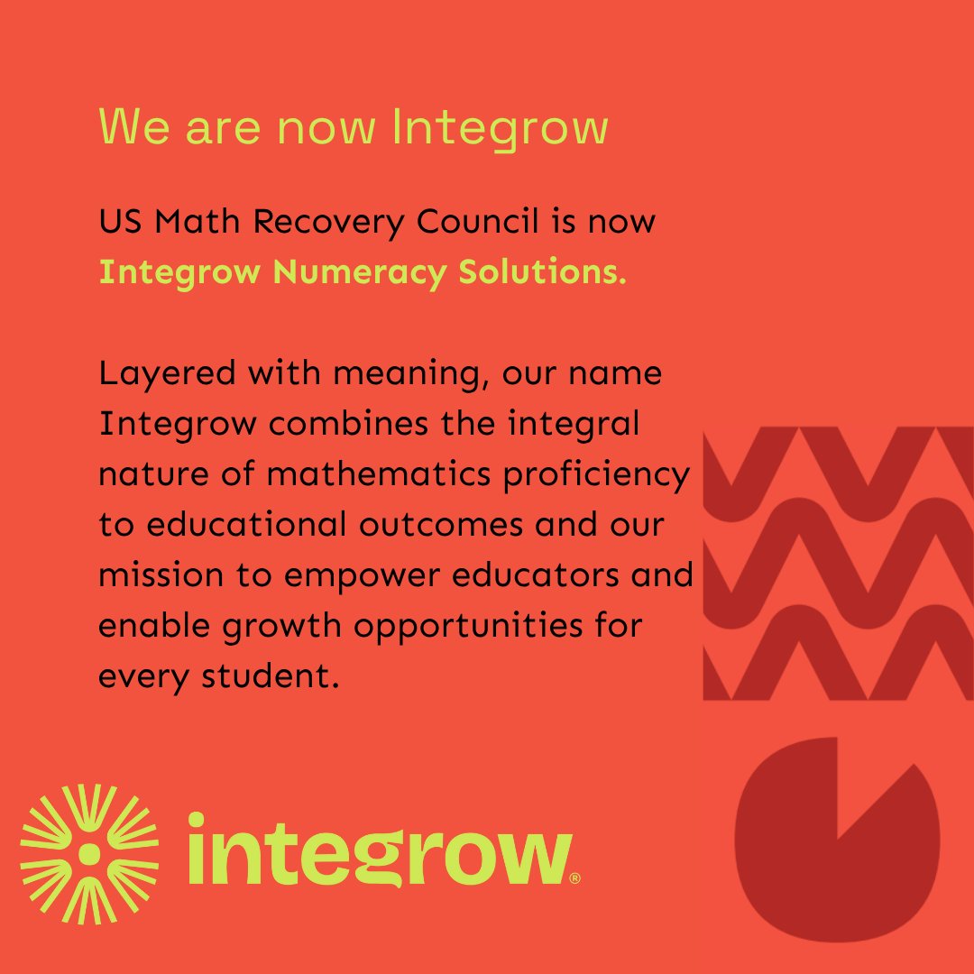 integrowmath's tweet image. We’re thrilled to unveil a new name with the same mission—welcome to Integrow Numeracy Solutions! 🎉 #integrowmath
 #MathEducation #EdLeaders