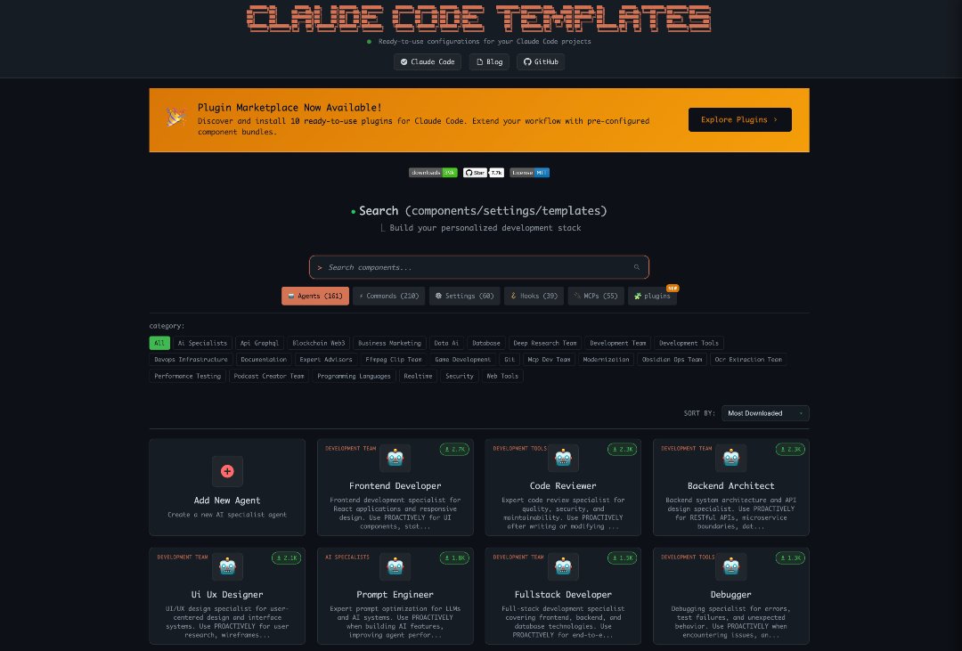 MoureDev's tweet image. Si usas Claude Code, han creado un sitio con configuraciones listas para usar.
Agentes, comandos, MCPs, plantillas y todo tipo de configuraciones para optimizar flujos de trabajo de desarrollo.
aitmpl.com