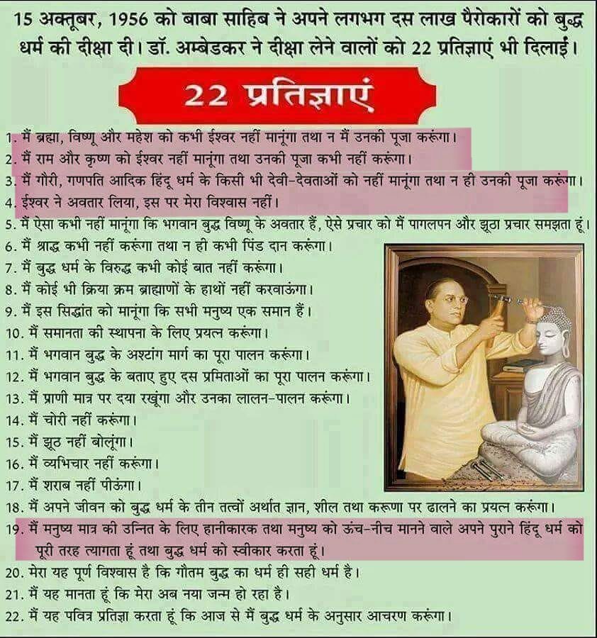 "मैं ब्रह्मा, विष्णु, महेश, राम, कृष्ण, गौरी, गणेश, किसी हिन्दू देवी देवताओं को ना मानूंगा, ना उनकी पूजा करूंगा!"

"मनुष्य की उन्नति के लिए हानिकारक, और ऊंचनीच मानने वाले हिंदू धर्म को त्यागता हूँ"

ये कौन सी "सनातन संस्कृति के लिए श्रद्धा" है मालवीय जी, थोड़ा हमको भी समझाइए🙏