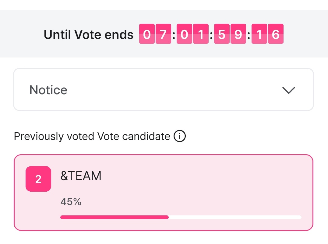 🔄 VOTING UPDATE ( 10/13 | 10:02 pm KST )

[ OCTOBER COMEBACK ARTIST POLL - (Mnet+) D-7‼️]

🥈 - #andTEAM (=)

LUNÉ, if you haven't downloaded the Mnet Plus app yet, there's still time, please collect Mple Points and vote for &amp;TEAM!

🔗mnetplus.onelink.me/TRa8/xohkwx0b?…

#앤팀 #LUNÉ_voting