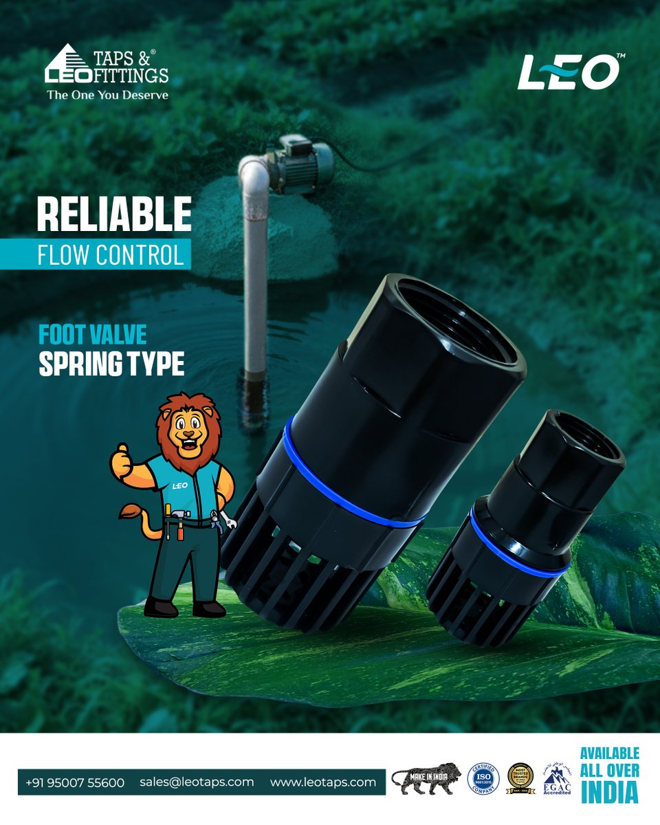 Leo_Tap_Fitting's tweet image. Our spring-type foot valve is engineered for durable, efficient, and precise water control

9500755600 /  leotaps.com/other-valves.p…

#FootValveSpringType #SpringTypeValve #ValveTechnology #PlumbingSolutions #WaterSystemComponents  #PumpAccessories #LeoTaps #SriBalajiPlastics