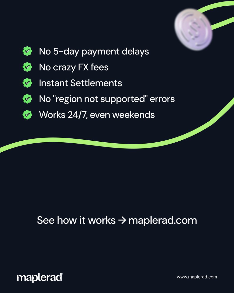 Africa’s next wave of growth won’t wait 5 days for payments to clear.

It’ll move in seconds, powered by stablecoins. ⚡
Fast, borderless, cost-efficient - that’s the new standard.

Discover how smart businesses are already doing it with Maplerad.🌍 

maplerad.com