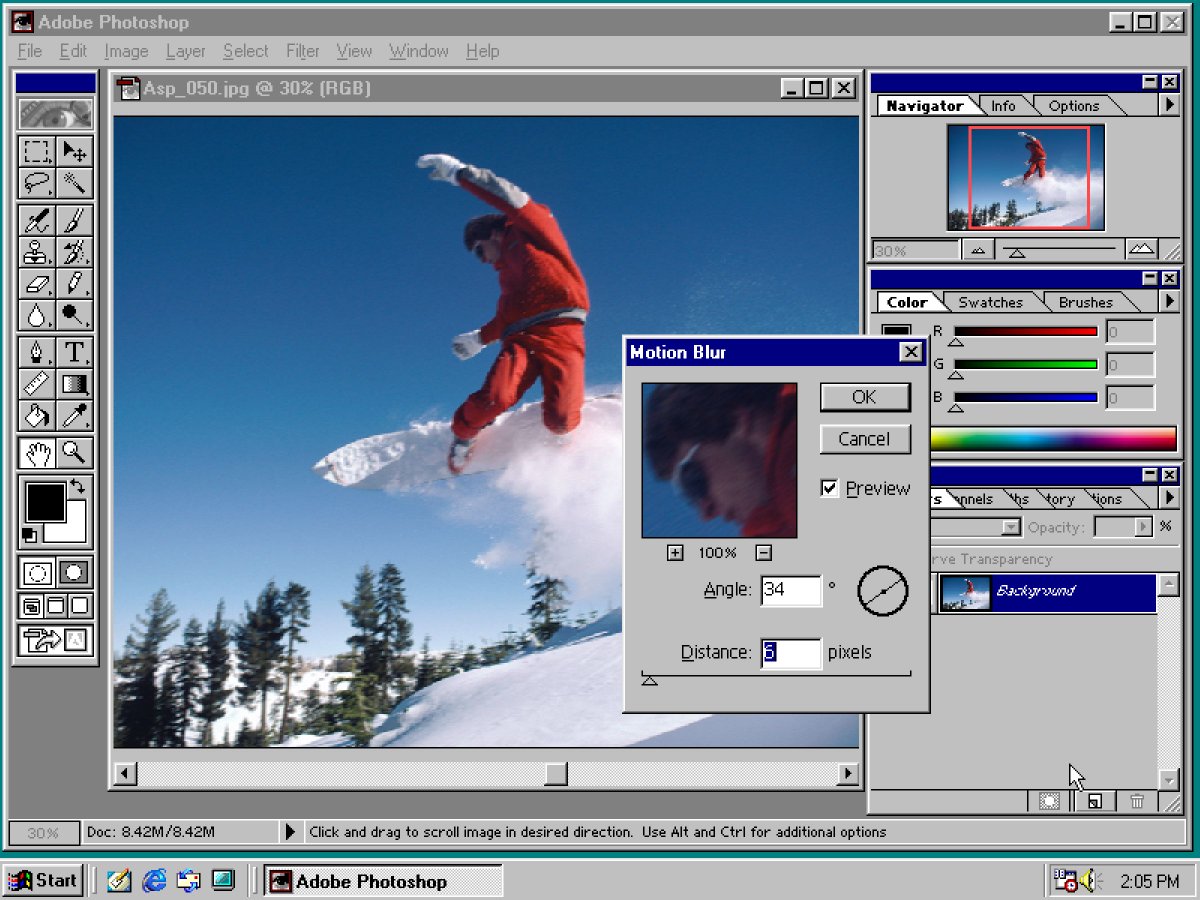 RetroTechDreams's tweet image. Adobe Photoshop 5.5 (1999) is still a powerful photo editor, usable today and runs on modern Windows in compatibility mode.