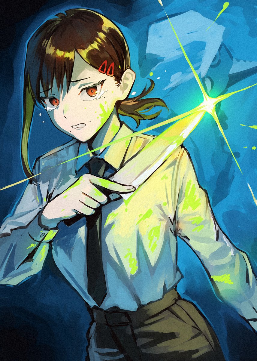 チェンソーマンの映画みてテンション上がった勢いで描いたレゼとマキマさんとコベニちゃん 