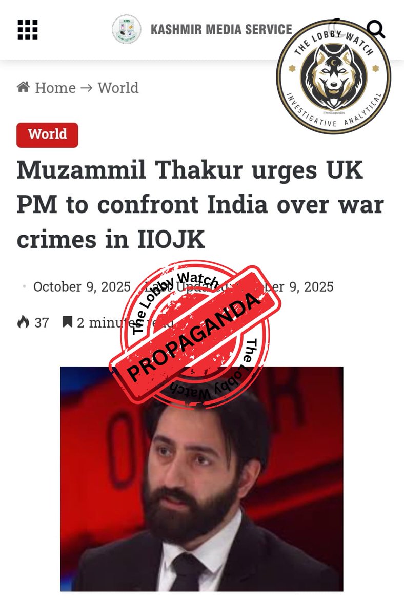 Muzammil Ayyub Thakur’s “open letter” to Keir Starmer isn’t human-rights advocacy, it’s a polished propaganda brief.

Here’s the reality, for UK, India and the wider world👇
1) False equivalence, loaded rhetoric
<a href="/M_A_Thakur/">Muzzammil Ayyub Thakur</a> 's Ukraine–Kashmir analogy collapses on first contact