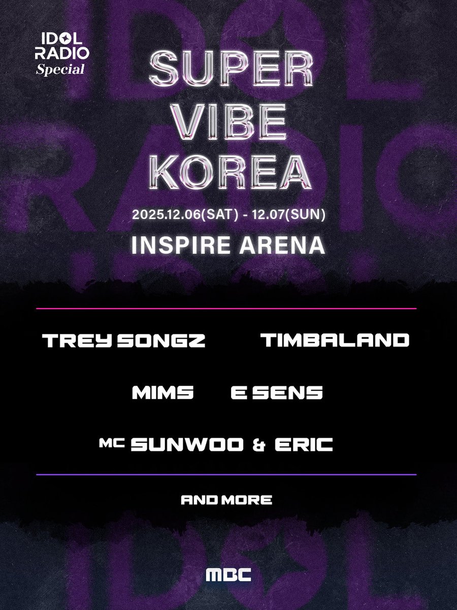 IDOL RADIO LIVE IN MACAU (@idolradiomacau) on Twitter photo โก ์๋ฐ์ฝ 1์ฐจ ๋ผ์ธ์
โก
โจ TREY SONGZ
โจ TIMBALAND
โจ MIMS
โจ E SENS
โจ MC SUNWOO & ERIC
2์ฐจ ๋ผ์ธ์
COMING SOON ๐
์๋งค ์ ์ ์ค๋น ์๋ฃ!! โ๏ธ
๐ฅ SUPER VIBE KOREA ๐ฅ
Feel the Beat, Feel the Vibe
๊ธ๋ก๋ฒ ๋ ์ ๋ ์ํฐ์คํธ์ ํจ๊ปํ๋
2025 ๋ง์ง๋ง HIP HOP, R&B ์ถ์ !
๐๏ธ โก ์๋ฐ์ฝ 1์ฐจ ๋ผ์ธ์
โก
โจ TREY SONGZ
โจ TIMBALAND
โจ MIMS
โจ E SENS
โจ MC SUNWOO & ERIC
2์ฐจ ๋ผ์ธ์
COMING SOON ๐
์๋งค ์ ์ ์ค๋น ์๋ฃ!! โ๏ธ
๐ฅ SUPER VIBE KOREA ๐ฅ
Feel the Beat, Feel the Vibe
๊ธ๋ก๋ฒ ๋ ์ ๋ ์ํฐ์คํธ์ ํจ๊ปํ๋
2025 ๋ง์ง๋ง HIP HOP, R&B ์ถ์ !
๐๏ธ