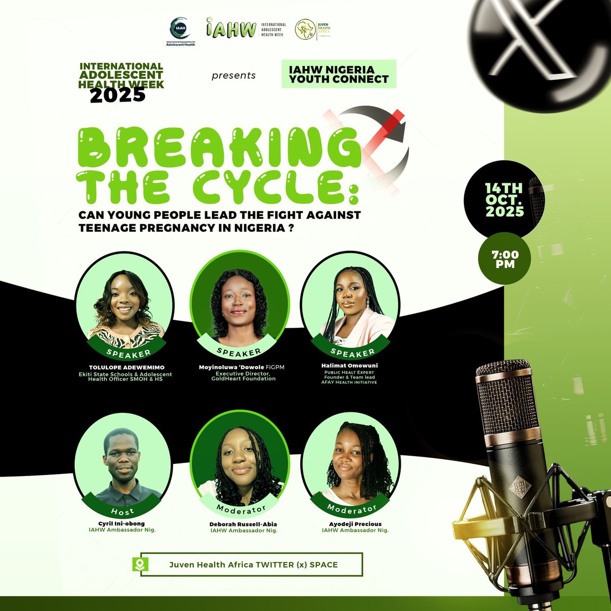 Juven_Health's tweet photo. 🇳🇬✨ Are You Ready for the IAHW Nigeria Youth Connect?✨🇳🇬

Do you know that _Nigeria accounts for about 19% of global adolescent pregnancies, and complications from pregnancy and childbirth are among the leading causes of death among girls aged 15–19 years? 💔 https://t.co/mZnrdBmuI4