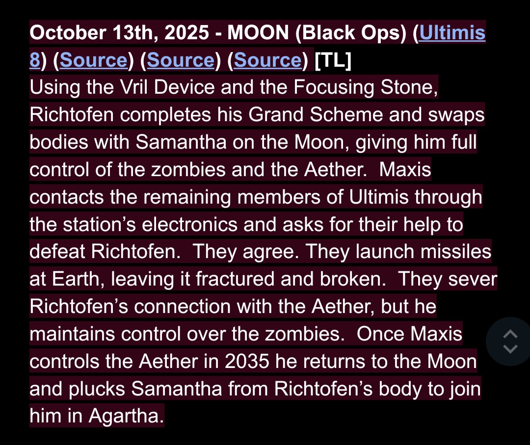 Moon takes place today. October 13th, 2025

Source: official timeline