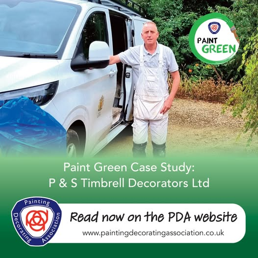 Our latest Paint Green case study shines a spotlight on PDA member P &amp; S Timbrell Decorators Ltd, Stephen Timbrell.
Read now at tinyurl.com/mufaycvx
#paintinganddecoratingassociation #professionaldecorators #paintgreen #reducereuserecycle
