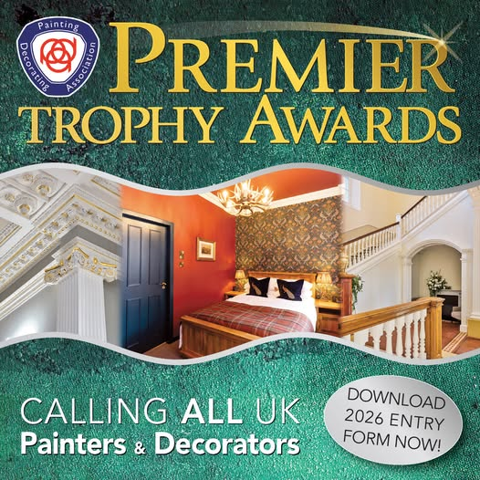Entry into the 2026 Premier Trophy Awards is officially OPEN!
This is your opportunity to showcase your excellence in painting and decorating. Whether you're a sole trader, small contractor, or national firm, submit your 2025 project now! Download your entry form today: