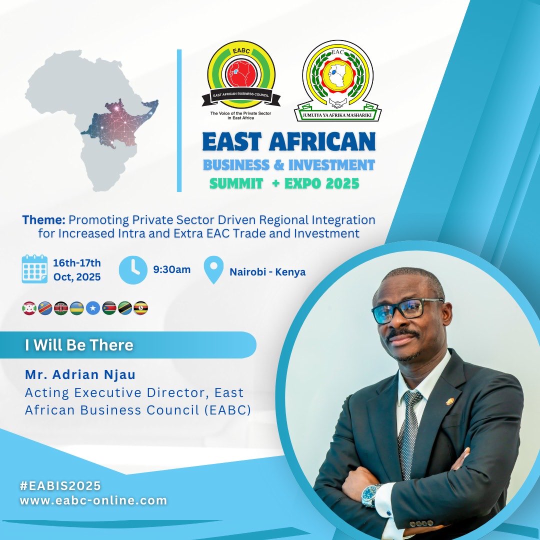 We are honored to invite you all to #East African Business &amp;Investment Summit2025 on 16-17 Oct 2025 at Safari Park Hotel, Nairobi Kenya