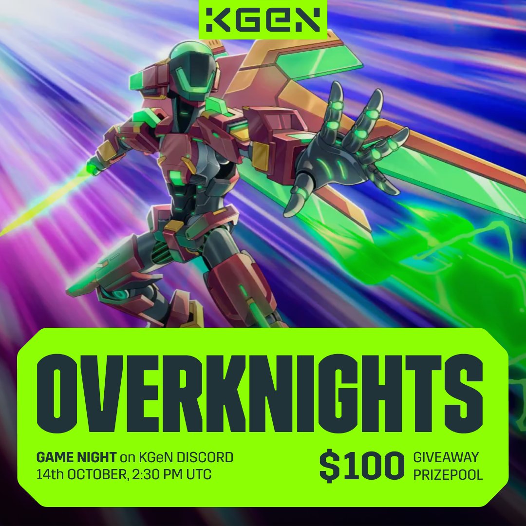 KGeN Community (@kgen_community) on Twitter photo 🟩 Knights assemble!
It’s KGeN Game Night, and we’re playing <a href="/OverKnightsGame/">OverKnights</a>, and we've got a $100 prize pool up for grabs! 💰
Get your decks ready and join us tomorrow!
🗓️ 14th October
⏰ 2:30 PM UTC
📍 KGeN Discord
See you there! 🟩 Knights assemble!
It’s KGeN Game Night, and we’re playing <a href="/OverKnightsGame/">OverKnights</a>, and we've got a $100 prize pool up for grabs! 💰
Get your decks ready and join us tomorrow!
🗓️ 14th October
⏰ 2:30 PM UTC
📍 KGeN Discord
See you there!