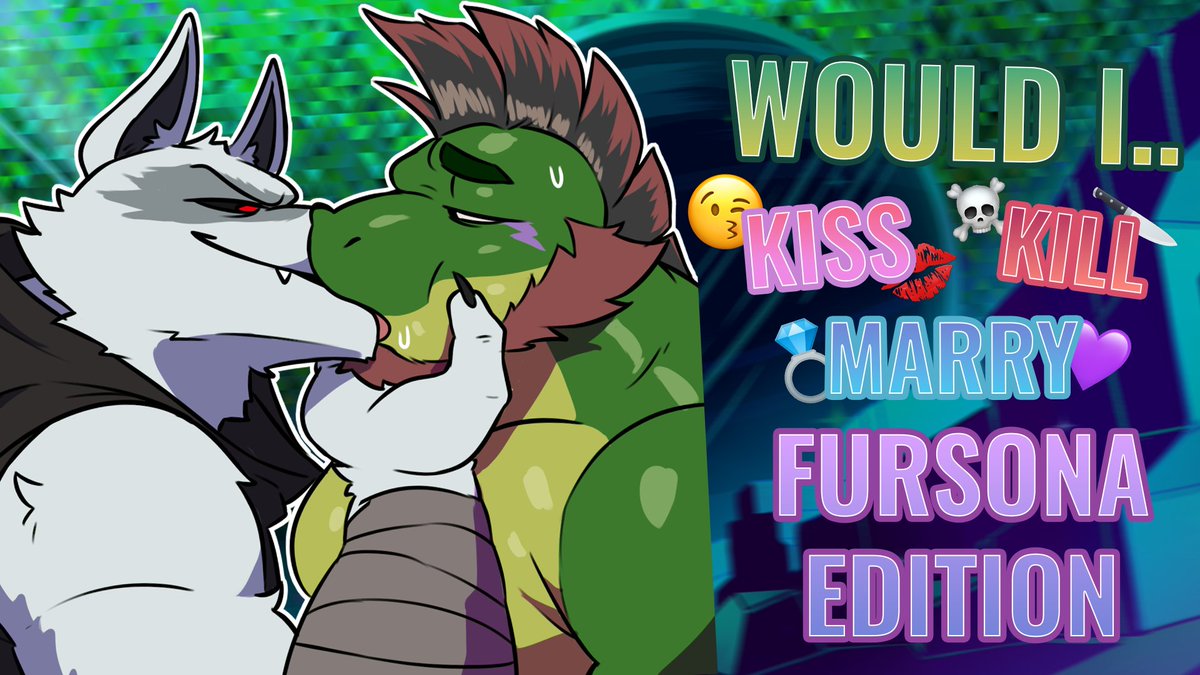 WOULD I KISS, KILL OR MARRY YOUR FURSONA? 🌟 

This week, I wanted to bring an old game to the plate - let's see what you've got! &gt;:3

Reply within 48 Hours. Will be streaming this on Thursday at 9PM EST at twitch.tv/gator! 🐊

POST YOUR PNG IN THE REPLIES! SFW ONLY. ⬇️⬇️
