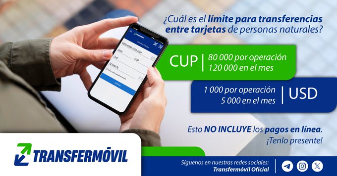👉 Aquí te explicamos el límite para transferencias entre tarjetas de personas naturales. #Transfermóvil.