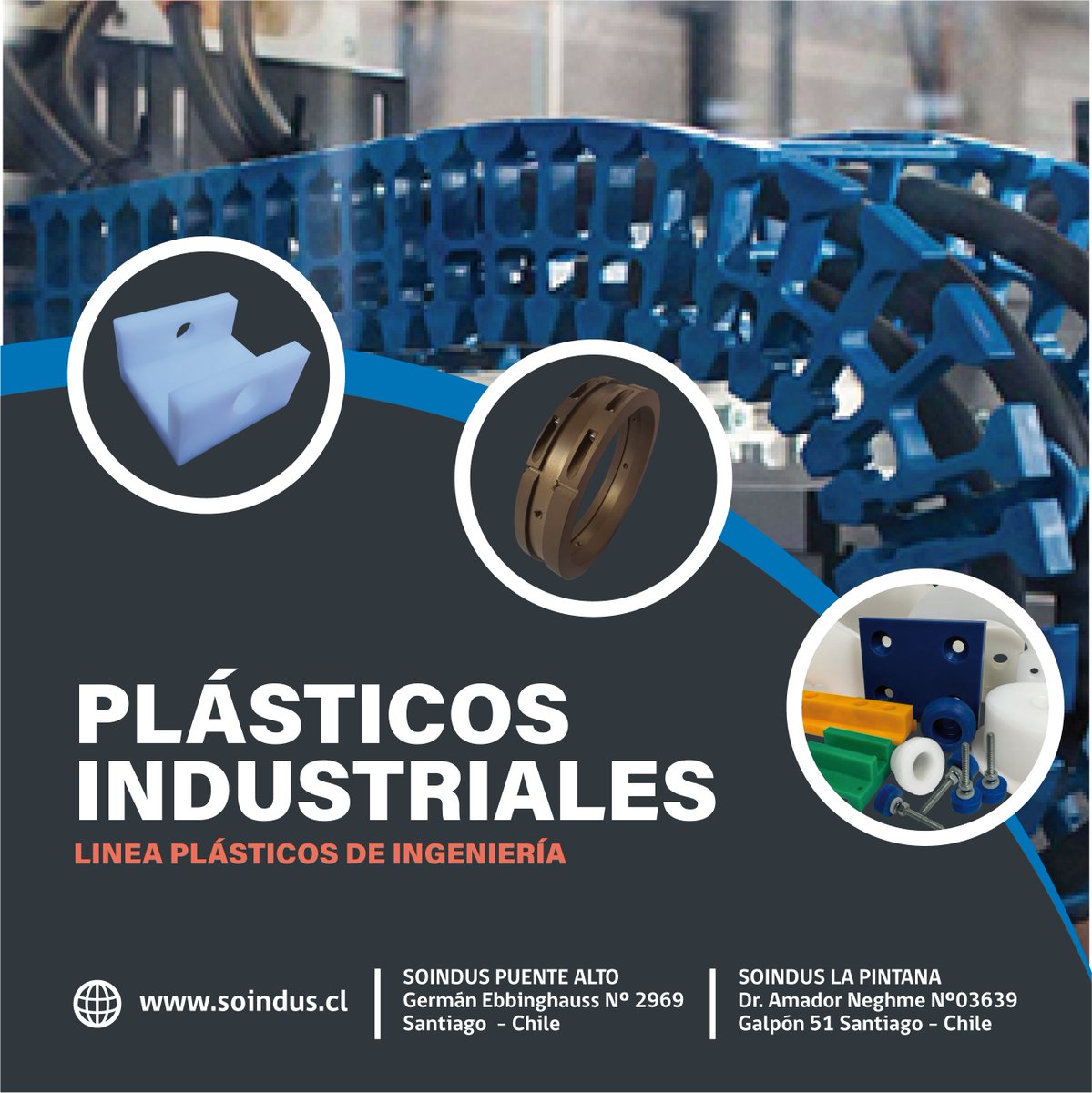 Los plásticos poseen diversas propiedades que los deja en ventaja frente a otros materiales de uso industrial. Algunas de esas cualidades son su baja densidad, su alto rango de resistencia, su invulnerabilidad ante la corrosión, y su reducida conductividad eléctrica y térmica.