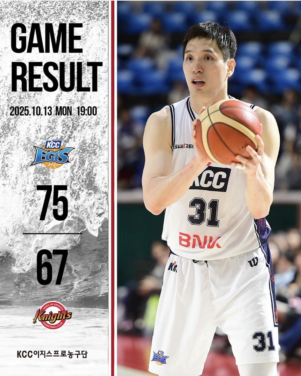 ผลการแข่งขัน KBL ลีกปกติ
KCC  vs  SK
   75  :  67
#허웅 #ฮออุง 23แต้ม 
2 แต้ม 2/9
3 แต้ม 6/10
FT 1/1
AST 1
REB 5
STL 1
การแข่งขันครั้งต่อไป #KBL ลีกปกติ
KCC vs DB
วันที่พฤหัสบดีที่ 16 ตุลาคม  เวลา 17:00(ไทย)
