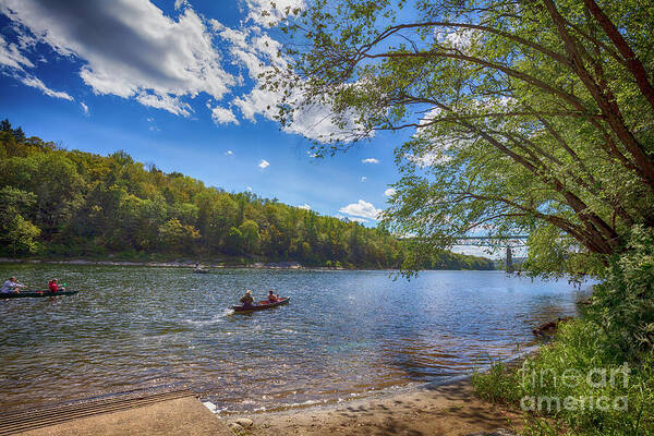 Against the Wind - canoeing on the Delaware River in high wind... fineartamerica.com/featured/again… #windy #delawareriver #boats