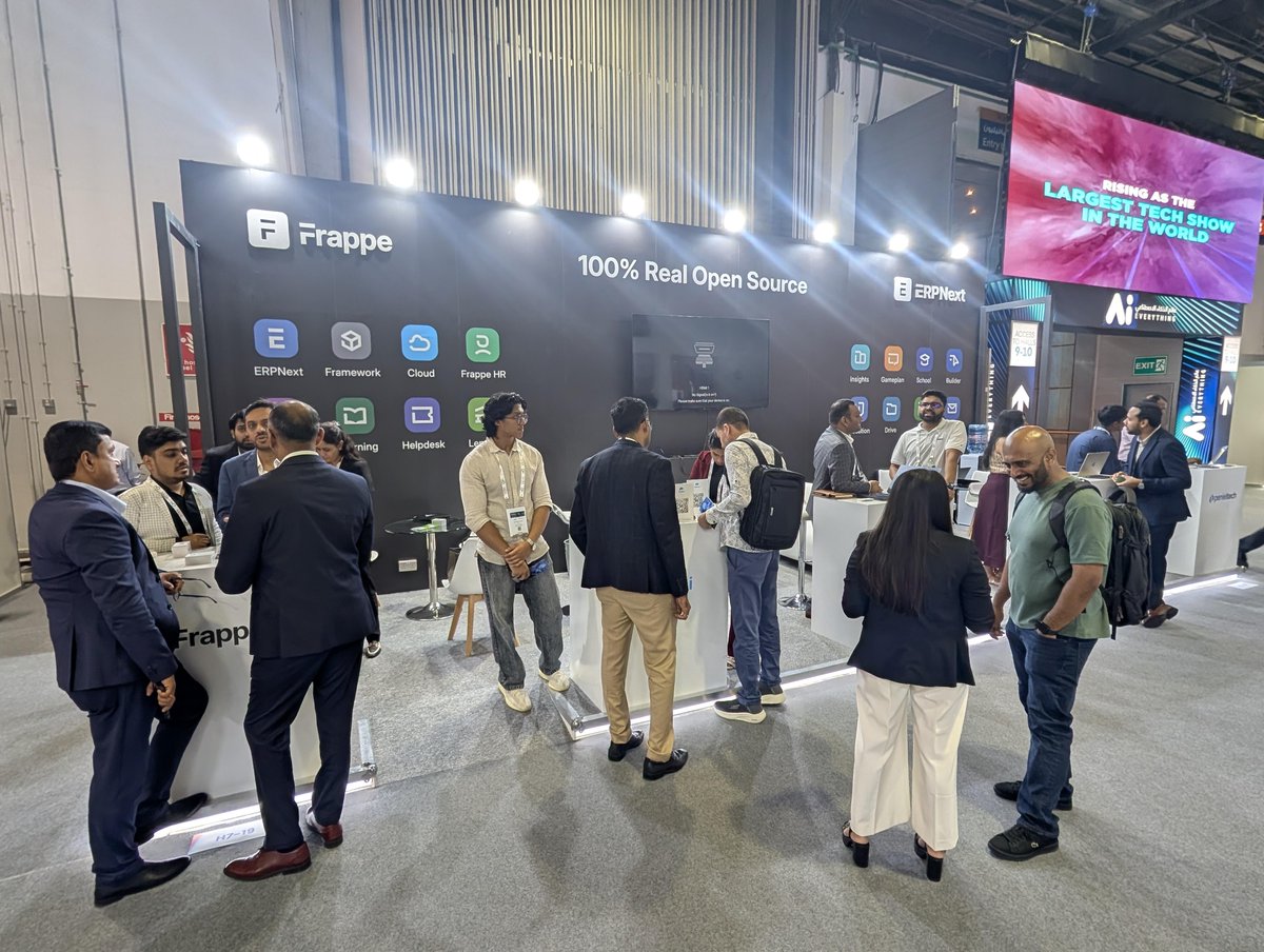 frappetech's tweet photo. Frappe at #GITEXGLOBAL, Dubai🇦🇪

Not our first time at GITEX, but definitely more new faces and crazier energy this time.

We’re here till Oct 17, so drop by for a fun chat if you're attending 👋 https://t.co/0gDSqxrOkM