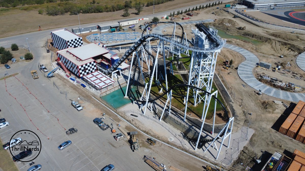 Circuit Breaker Station has signing added! pathing and grass has been set. Park lighting has been put in place. Shade structures are up. Yellow Train has been spotted. Permanent fencing is being installed around permitter of park