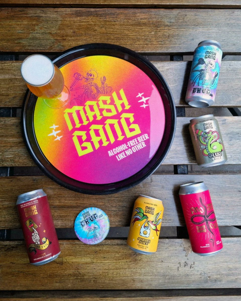Beer without the booze?! <a href="/gang_mash/">Mash Gang</a> has you covered 🐲 💀

Chug IPA (on draft and cans!), Cult Hazy Pale, Lesser Evil Stout, Journey Juice Fruited IPA &amp; Glug Lager have landed 🛸