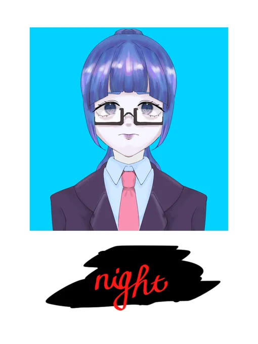 #創作 魔法少女、の卒アル ___名前は塗りつぶされ、現在の活動名がが書かれている。