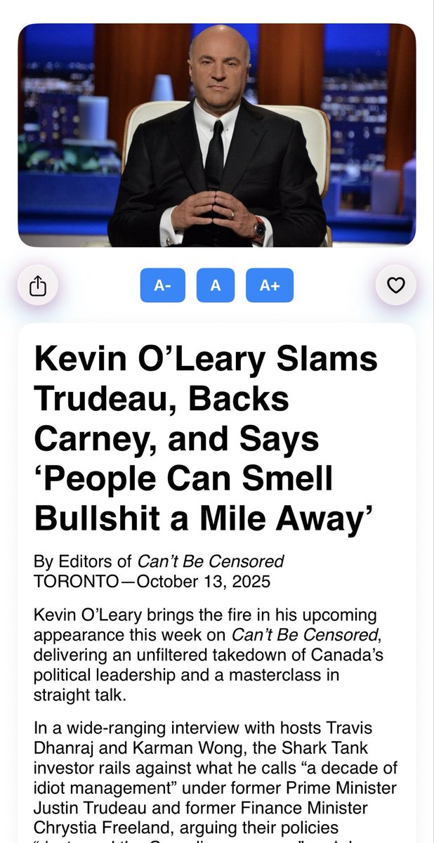 Cant Be Censored (@cantbcensored) on Twitter photo #NEW: <a href="/kevinolearytv/">Kevin O'Leary aka Mr. Wonderful</a> doesn’t hold back in our latest episode which drops later this week. You can read excerpts of it now on our app #cdnpoli 
READ:
apps.apple.com/ca/app/id67478… #NEW: <a href="/kevinolearytv/">Kevin O'Leary aka Mr. Wonderful</a> doesn’t hold back in our latest episode which drops later this week. You can read excerpts of it now on our app #cdnpoli 
READ:
apps.apple.com/ca/app/id67478…