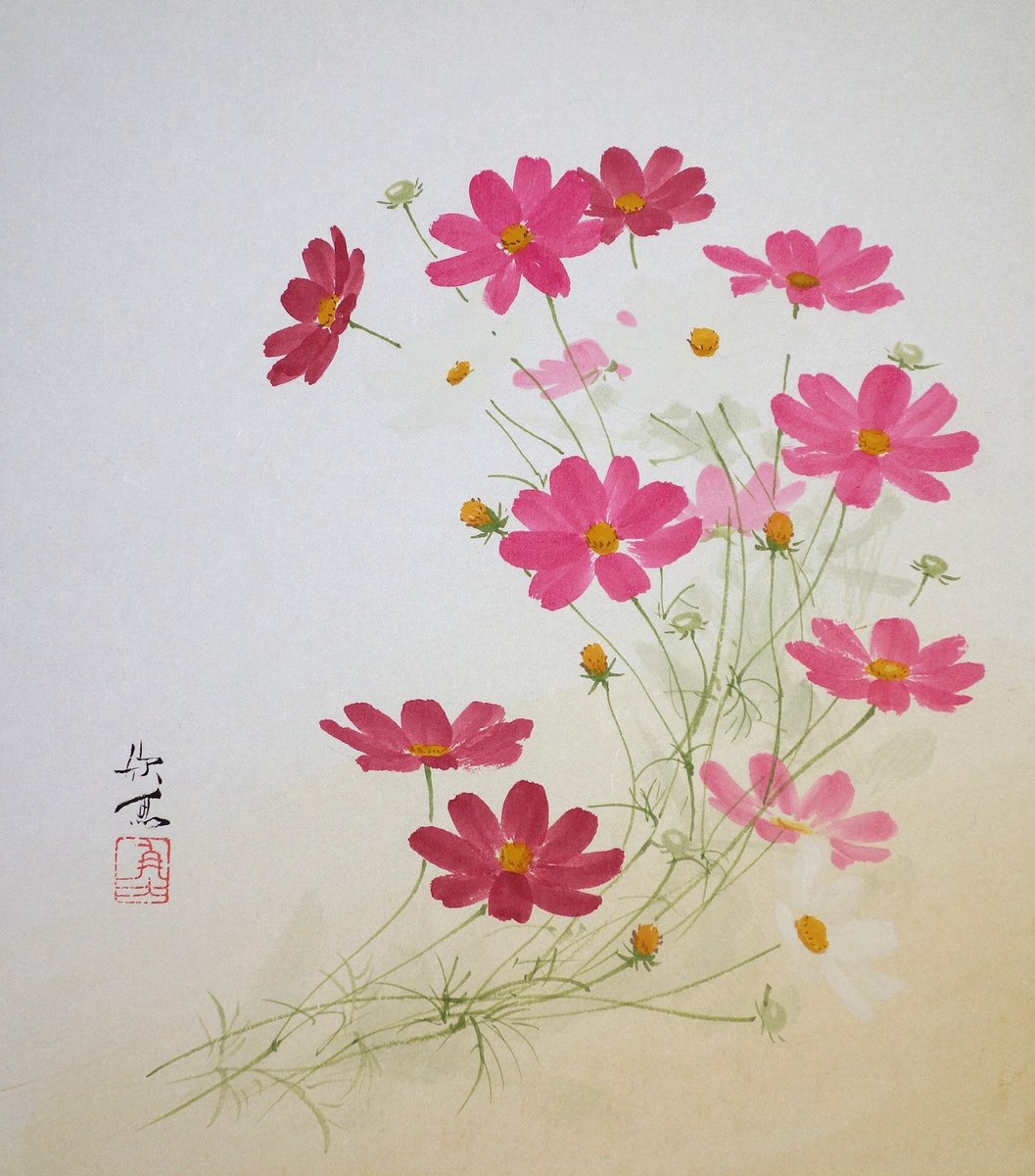 西村欣魚 日本画 鳥と梅の花 西村欣魚 日本画 鳥と梅の花 西村